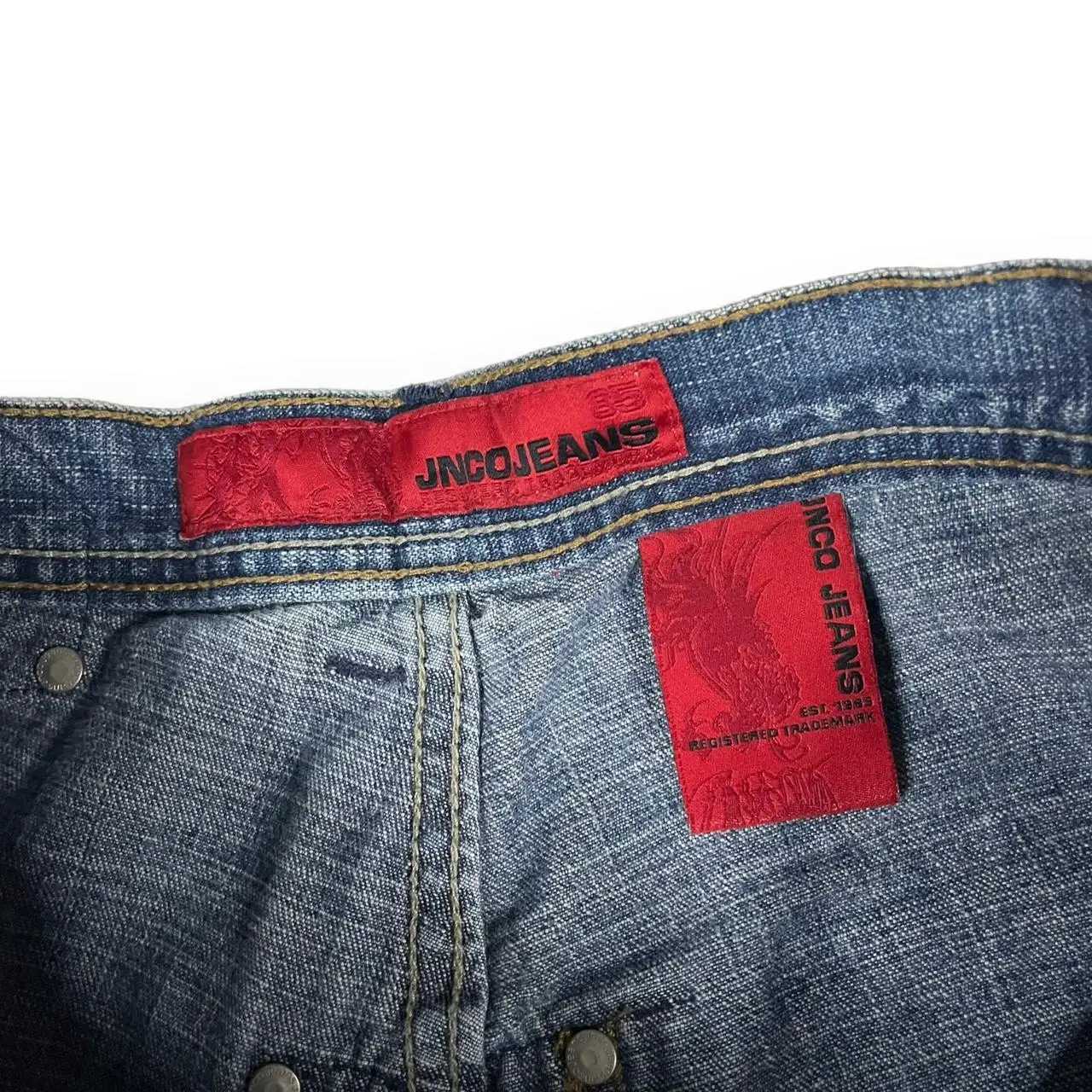 Streetwear jeans maschile jnco gambe larghe uomini y2k hip hop harajuku aeagle ricamato pantaloni di jeans vintage sacchetti casual pantaloni in vita alta nuovo q240427