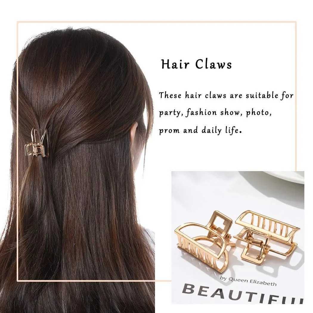 Hair Clips Barrettes Fashionable Claw Gold Clip Mini Anti slip Accessories for Women and Girls Daily Party Gifts