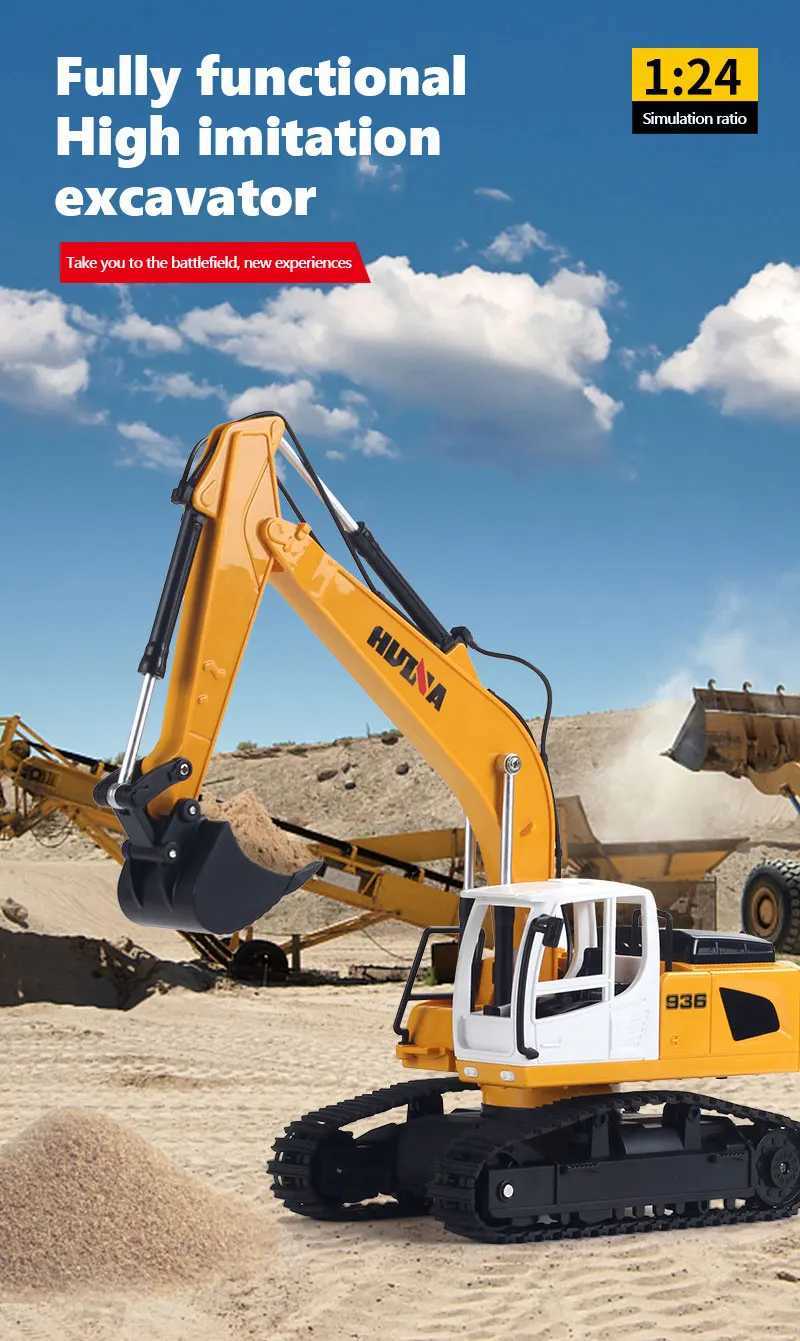 Voiture électrique / RC 1 20 RC Excavator 2.4g Remote Control Engineering Track Type Bulldozer Toy Childrens 6ch Wireless Childrens Giftl2404