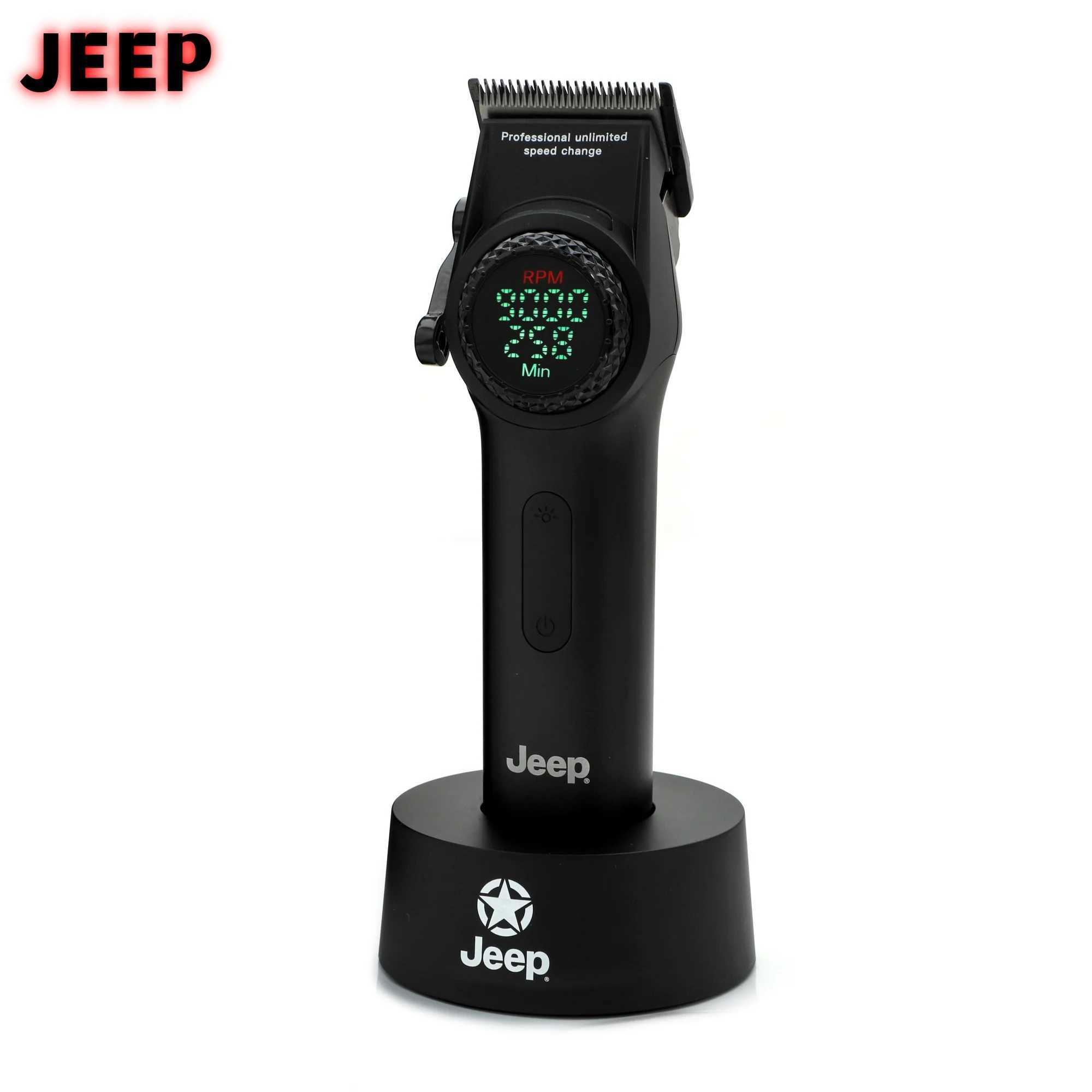 Cabelos jipe jeep 9000 rpm clipe de cabelo profissional 8000 barba trimmer dlc diamante revestido com revestimento de lâmina original q240427