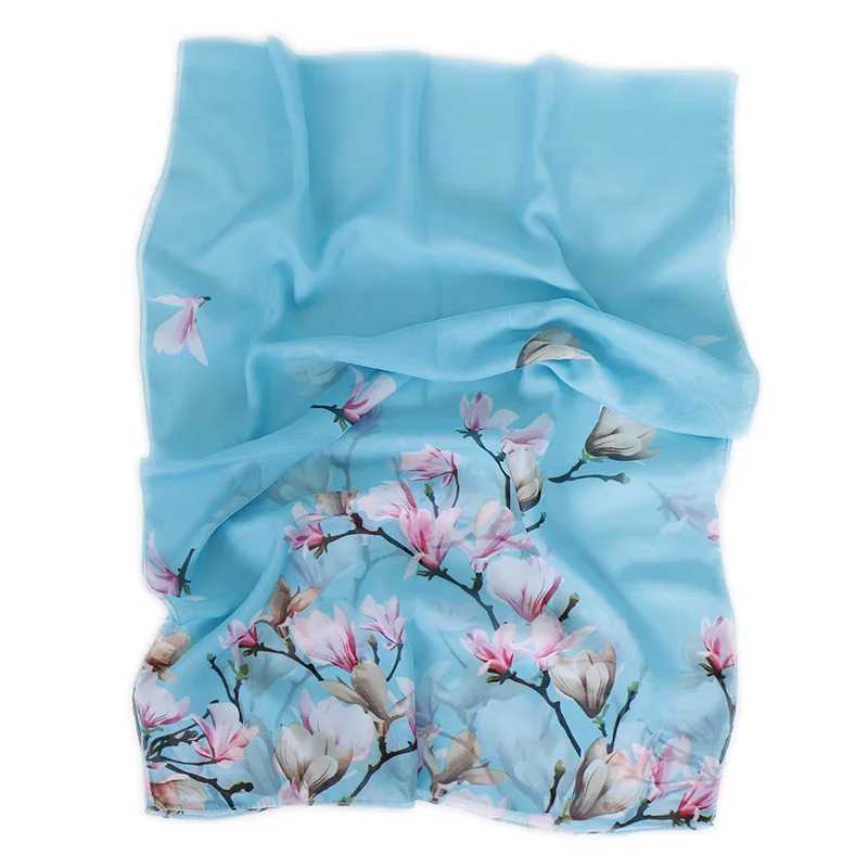 SHAWLS ZOER NIEUW Gedrukte Hijab Floral Chiffon Hijab Sjawl Dun lichtgewicht sjaals vrouwen strandhanddoek Zon bescherming wraps D240426