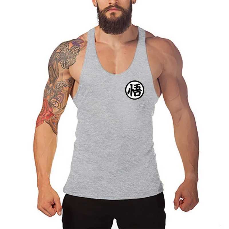 Débardeur pour hommes Professeur Bodybuilding Stringer Tops Tops Mens Anime japonais Wu Printing Y Back Fitness Gym Vêtements Muscle Singlel2403L2403