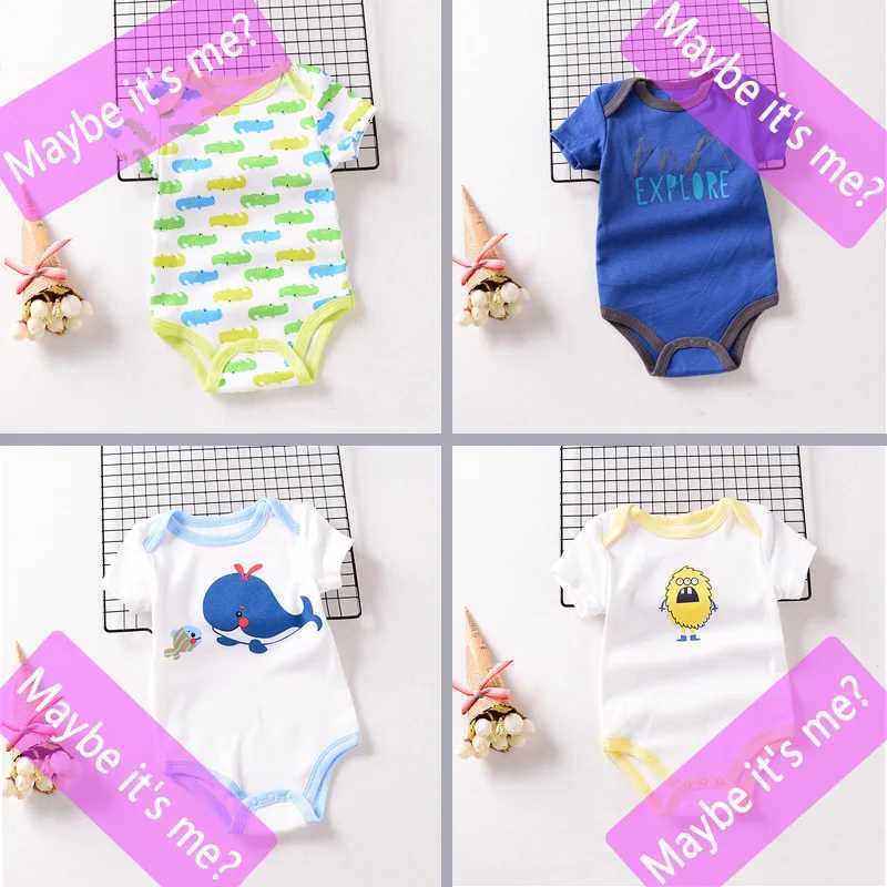 Rompers 1-2 baby strakke passende kleding geschikt voor pasgeboren zomer baby jumpsuit meisjes/jongens kleding 0-12m pasgeboren kleding zachte en strakke passende babykledingl24f