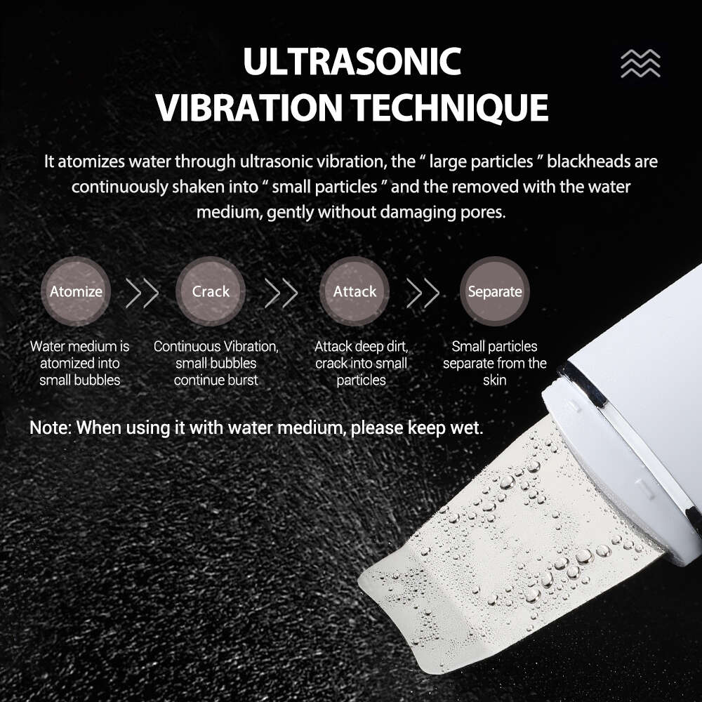 Ultrasonic Skin Scurbber Peleling Narhead Remover Face Deep Nettoying Acné Pores Nettoyage Ion Microcurrent Facial Levage