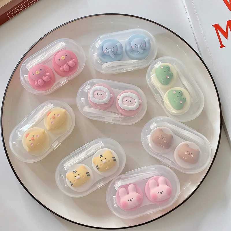 Contactlens accessoires schattig octopus contactlens kast dames mooie cartoon gekleurde lenzen container schoonheid lens opbergdoos reisset cadeau meisje d240426