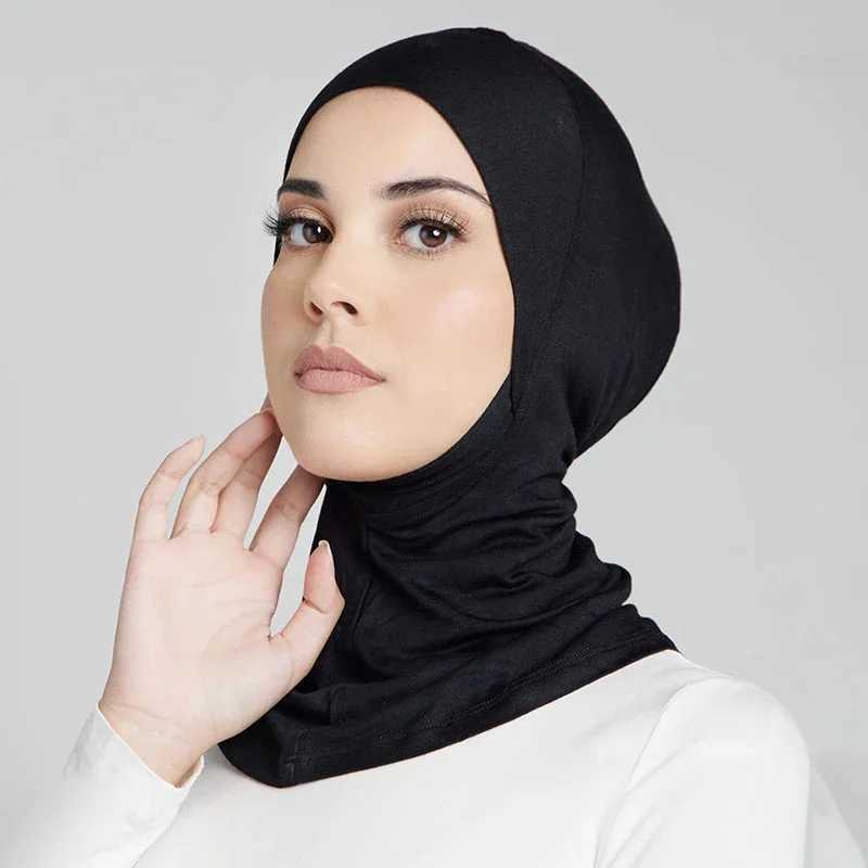 Bandanas Durag katoen moslimhoofdband volledige set islamitische hoofdband binnenste dames hoofdband lange sjaal geplukte nek hoofdband hoed 240426