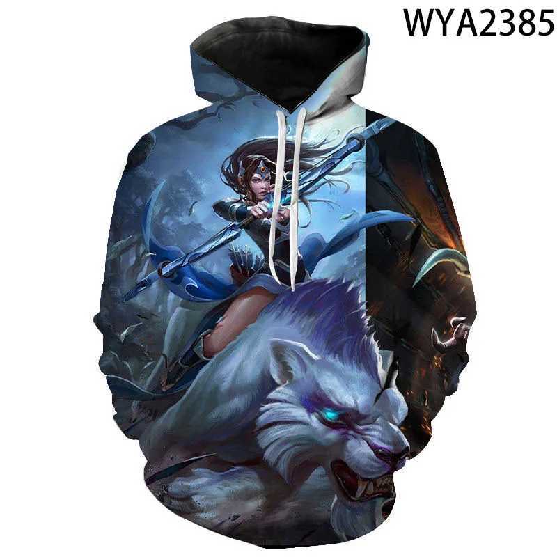 Hoodies Sweatshirts 2021 Nytt spel Dota 2 Mens Leisure Hoodie 3D Printing Fashion Sports Shirt Pullover Boys and Girls Childrens Street Clothing Coat 240425