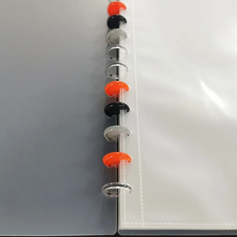 メモ帳19/35mm透明なクリアマッシュルーム穴ルーズリーフノートブックリングディスク360度折りたたみ式スクラップブックアクセサリー