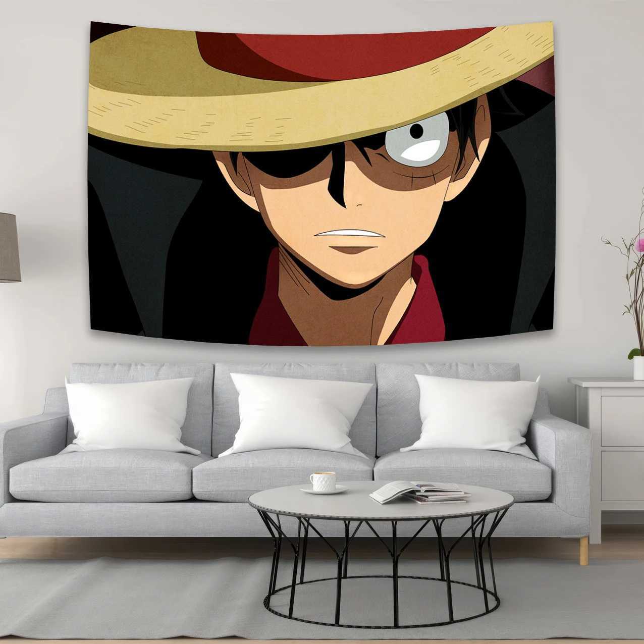 Tapestries Japanese Anime One Pieces Character Canvas Tapestry Or Flag Bohemian Restaurant Bedroom Wall Decoration