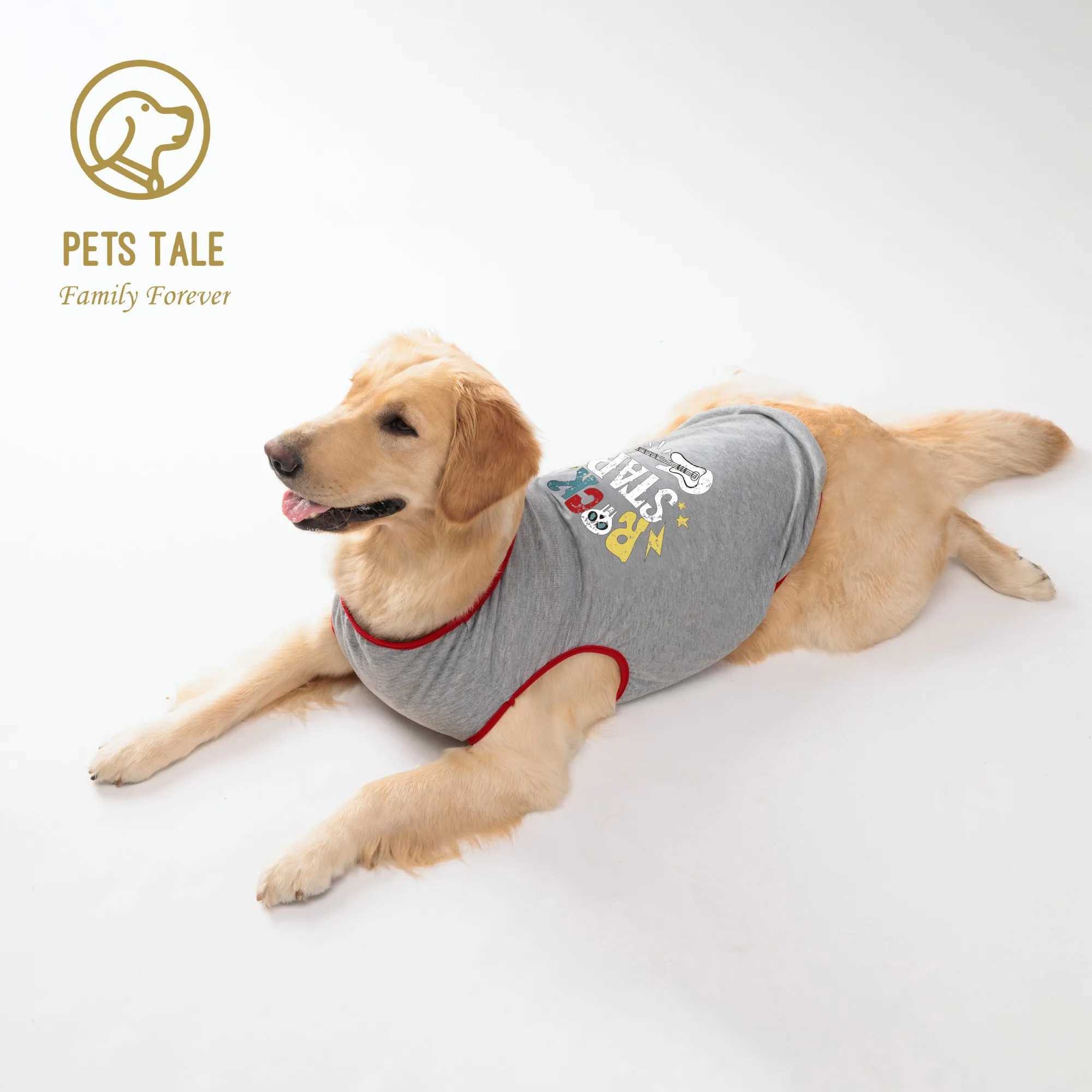 Hundekleidung Rockstar Gitarrenmuster Hundweste - Sommer -T -Shirt für kleine mittelgroße und große Hunde D240426