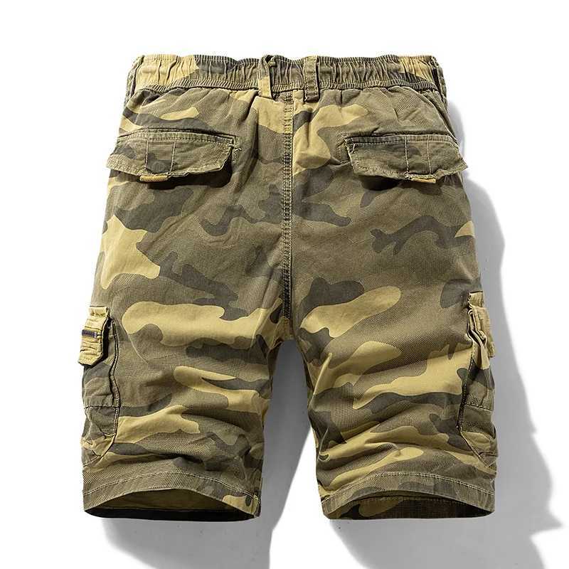 Shorts maschile da uomo in cotone da uomo cortometri camuffato abbigliamento casual brezza brezza bermuda spiaggia jogging a caldo spedizione diretta q240427