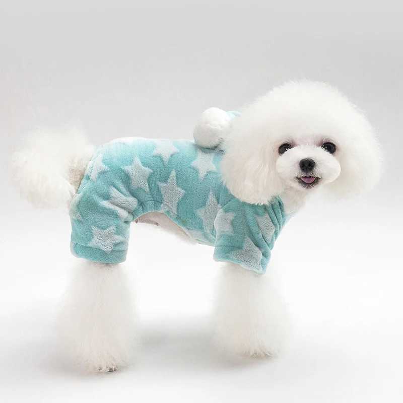 Dog Apparel Autumn Winter Dog Jumpsuits for Small Medium Dog Cat Star Print Kawaii Clothes Chihuahua Yorkie Pajamas Pet Onesie Puppy Clothes d240426