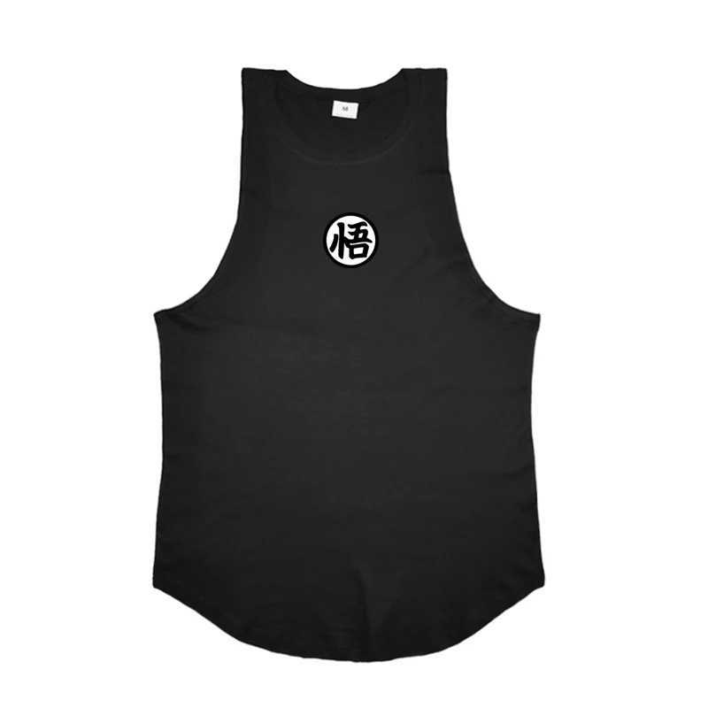 Tanques masculinos Tops de anime japonês wu fontes engraçados imprimir roupas de verão ginástica coletes listrados de fitness com fitness de fitness de fitl2404