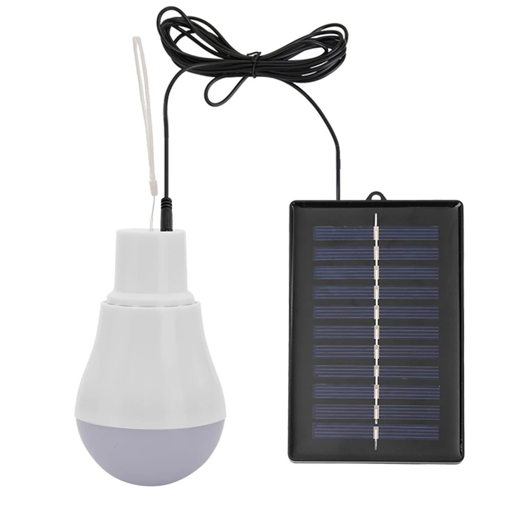5V 15W 300lm Solenergi Power Outdoor Lamp USB Låg kraft Konsumtion LED -glödlampa för hemutträdetältbelysning