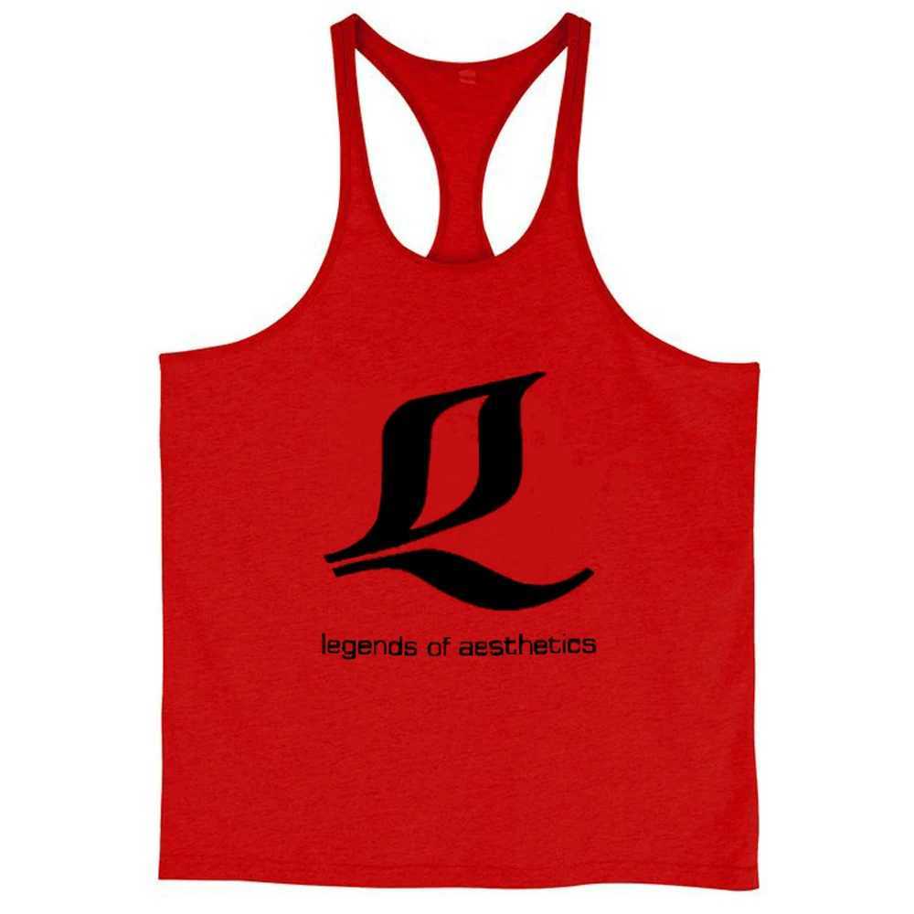 Heren tanktops heren gym multi -kleuren spiervest fitness hanger sportshirt y back racing suitl2404