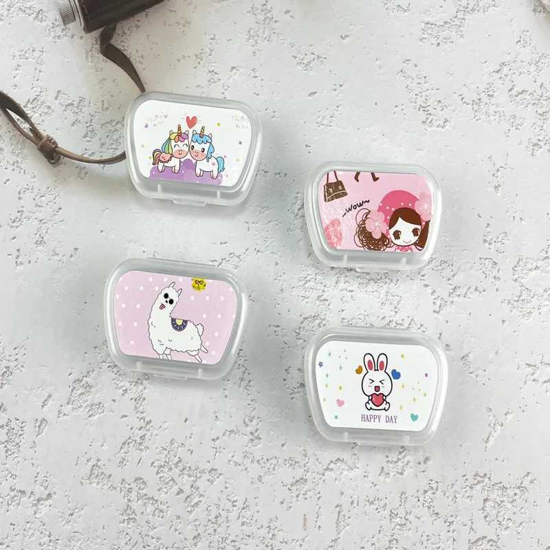 Contact Lens Accessories Cute Contact Lens Companion Double Box Tweezers Wearing Rod Mirror Glasses Women Girls Display Contact Lenses Case Accessories d240426