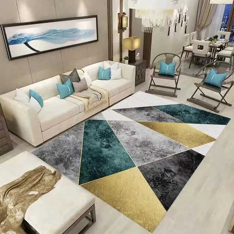 Carpets Nordic Simple Geometry ins vent Crystal Velvet Carpet Room Full Bedroom Bed Counver Table Basse Basse Couvre