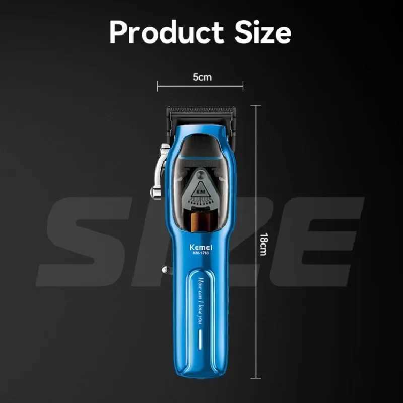 Hair Trimmer 9000rpm electric hairdresser with cordless charging motor professional KM-1763 Salon Best Barber Q240427