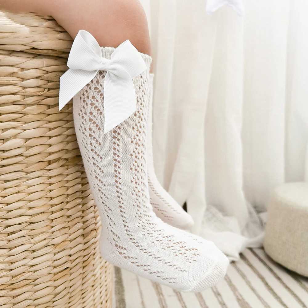 Детские носки Новые летние детские коленные носки детские девочки склоняются в длинные носки мягкие хлопковые сетчатые сетки, дышащие дети, выпадают носка на 0-7 лет