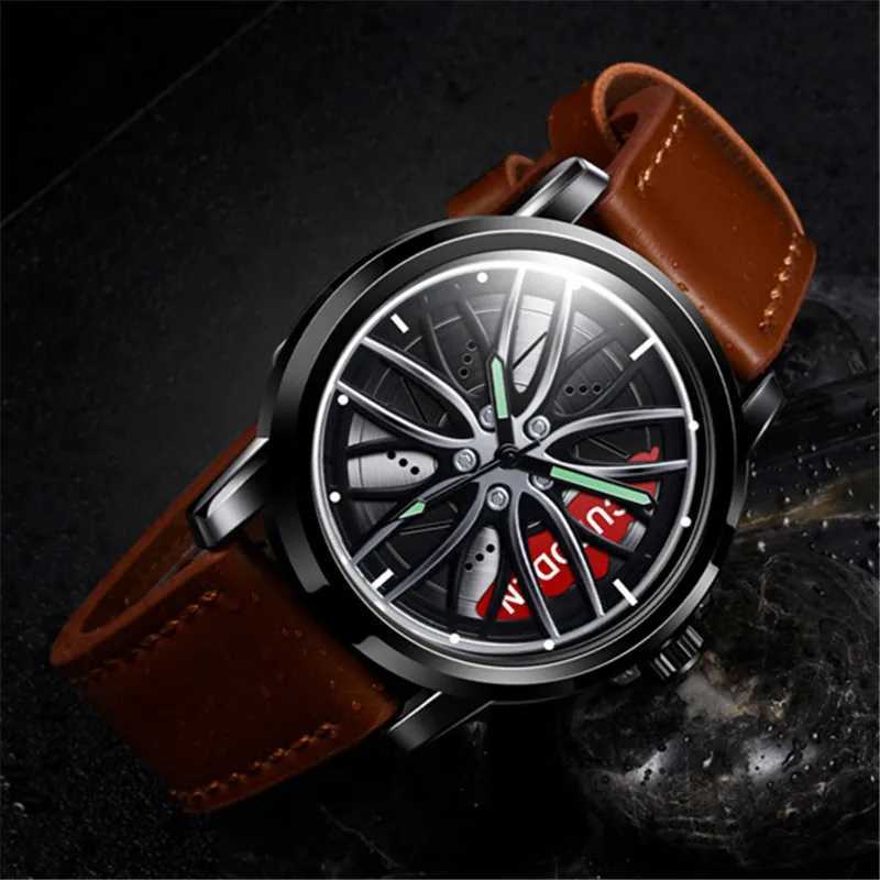 Montre-bracelets Cool Curdden Brand Es For Men Fashion Tiver Band Hip Hop Tires Creative Design Sports Cadeaux Quartz Clock Black Montre Q240426