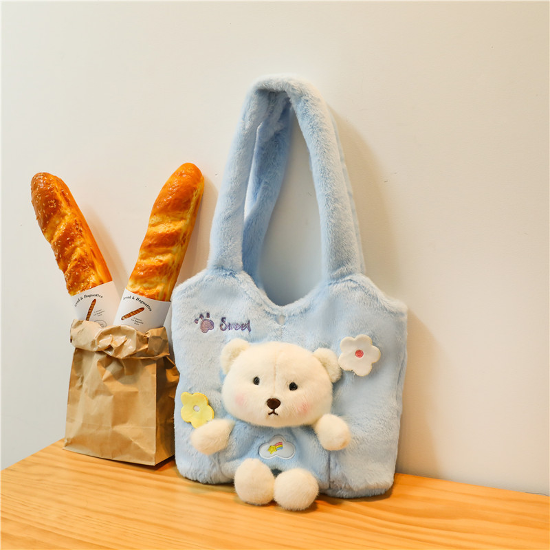 2024 New Little Bear Women's Sac Mignon Plux Doll Sac portable PORTABLE PLUPS POUTION CROSS-FOBSBORD