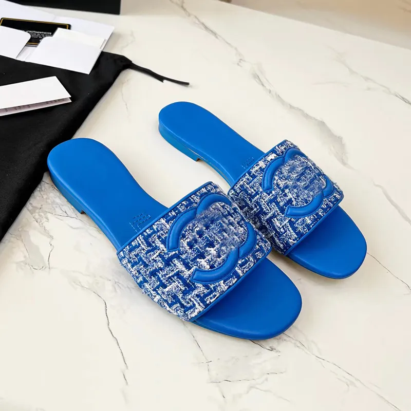 summer designer slippers foam runners for women Leather slides flip flops womens sandals bedroom shoes