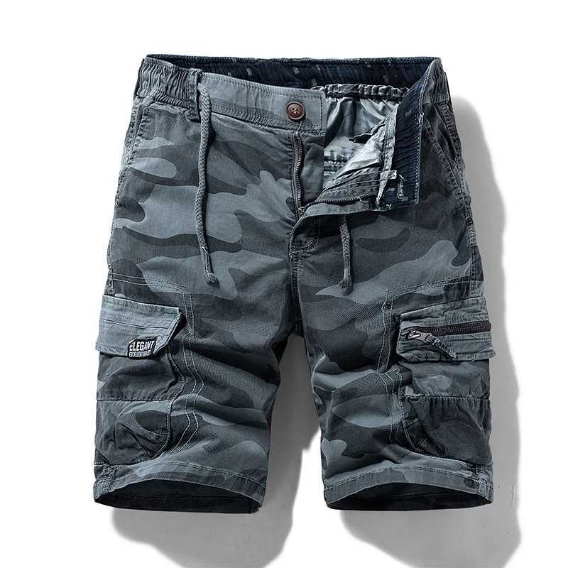 Shorts maschile da uomo in cotone da uomo cortometri camuffato abbigliamento casual brezza brezza bermuda spiaggia jogging a caldo spedizione diretta q240427