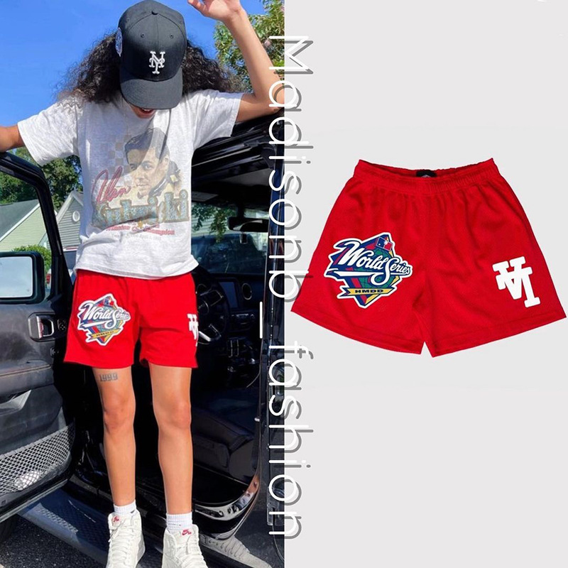 Shorts de grife francês Marca masculina Executa shorts de luxo masculino esportivo de verão tendência feminina pura Anime respirável