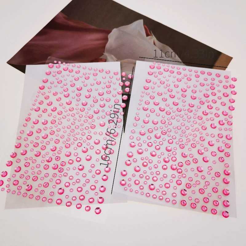 Tattoo Transfer 3-4-5-6mm Pink Diy Face Jewels Stickers Carnival Party Eyes Body Art Makeup 3D Art Supplies Stage Performance Tatoo Stickers 240427