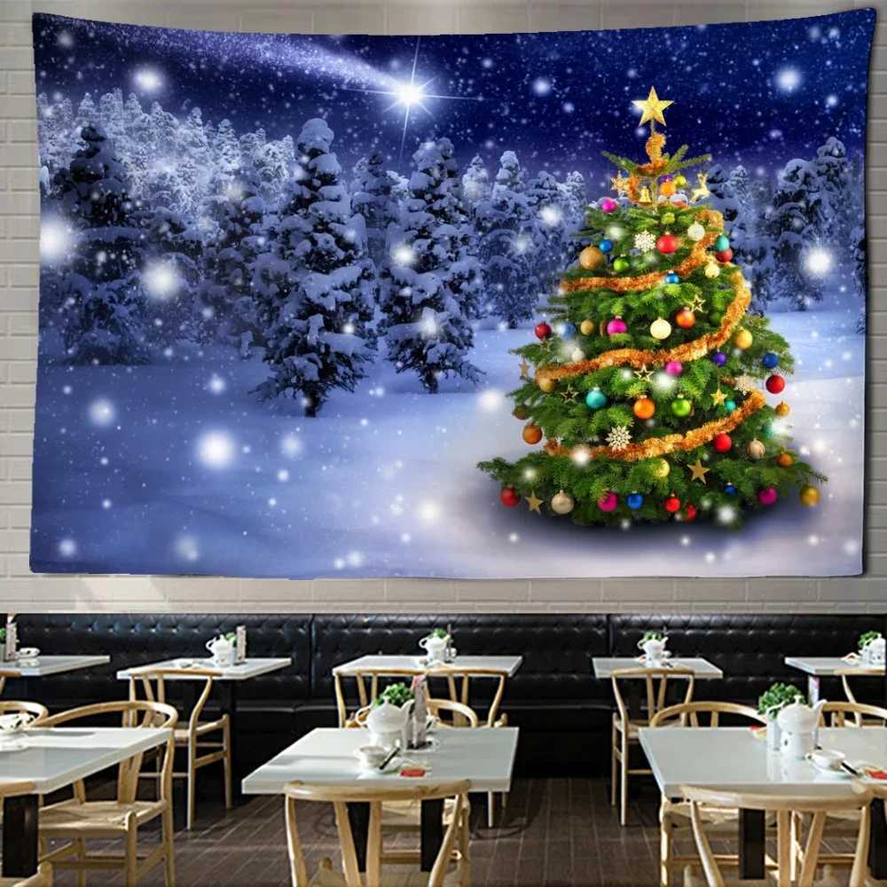 Arazzi psichedelici dell'albero di Natale ara ad arazzo foresta goleou paesaggio arte muro appeso camera da letto dormitorio decorazioni murali la parete