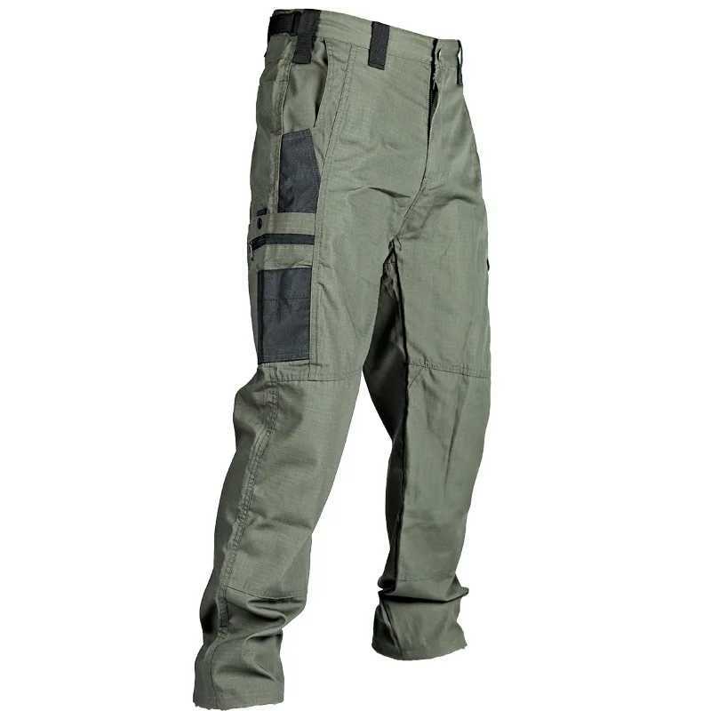 Mäns byxor Multi Pocket Mens Militär Tactical Casual Pants Cargo Pants Outdoor Vandring Traveler Wear-Resistent Training Clothl2404