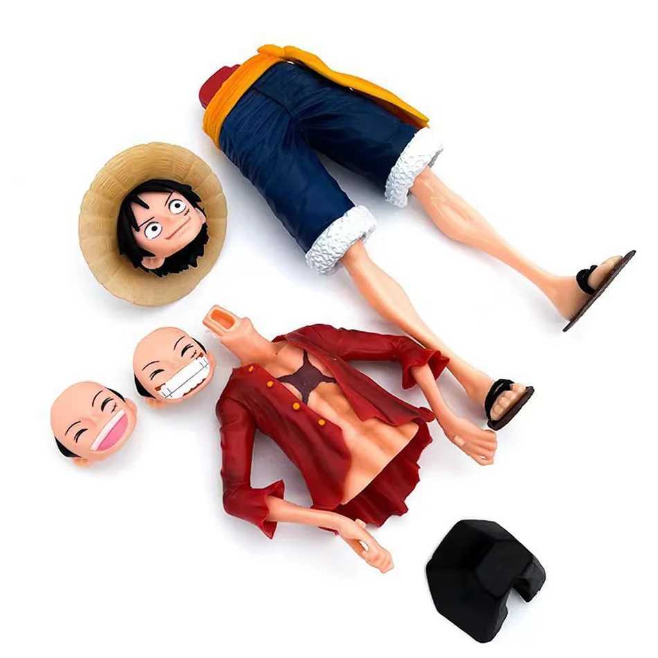 Action Toy Figuren Hot 28cm integriert animierte Charakter Vertrauen Lächeln Luffy drei Gesicht Veränderung Puppenmodellmodell Spielzeug SetL2403