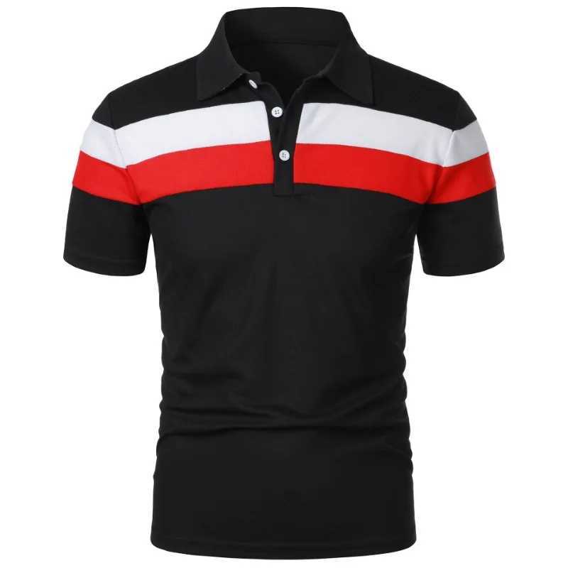 Men's T-Shirts Summer Luxury Polo Shirt Mens Polo Shirt Large Polo Shirt Spliced Shorts Sled Polo Collar Business T-shirt Sweater 6XL J240426