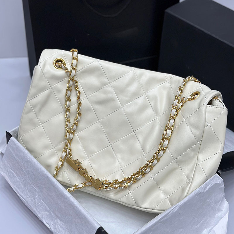 Tote Bag Designer For Women'S Vintage Shopping Bag Square Bag Cowhide Chain Flip Top Luxury Bag Lingge Large Capacity Retro Handbag Fashion Versatile Shoulder Bag