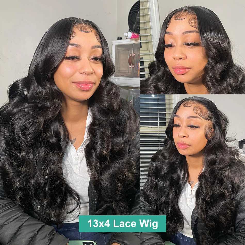 Synthetic Wigs Meodi Body Wave 13x6 HD Lace Front Wig Human Hair 30 40 inches 13x4 Brazilian Pre shedding Womens 360 Q240427