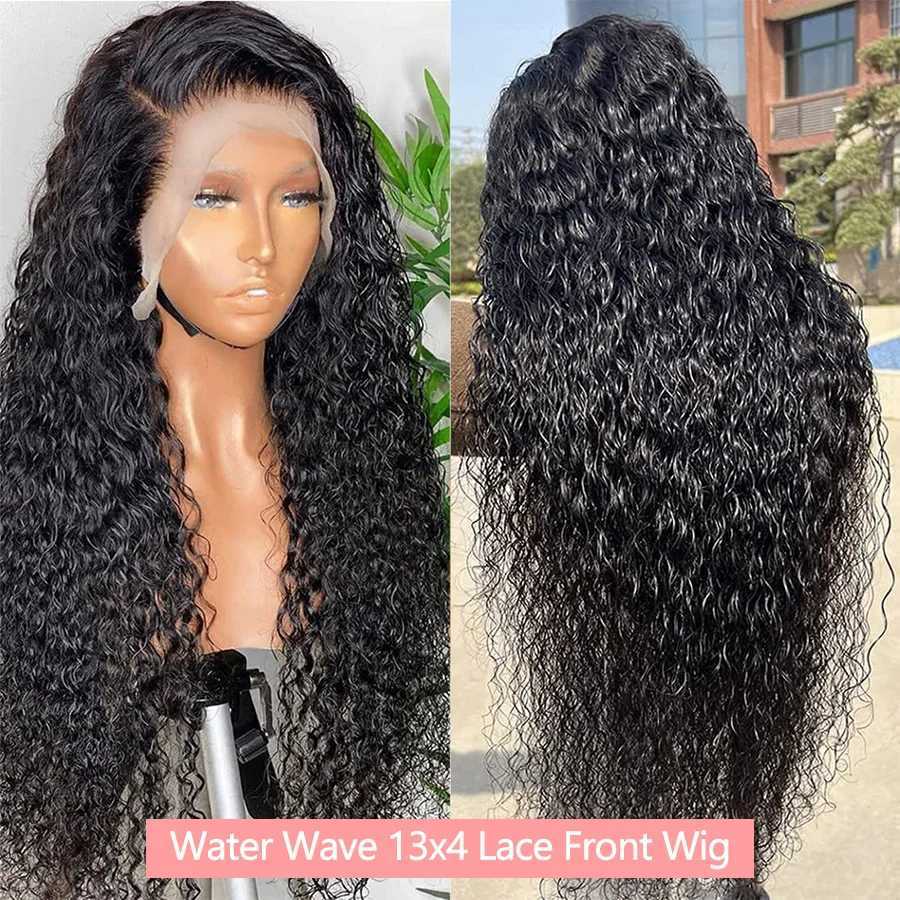 Perruques synthétiques SHUIBO LACE FRANT HUMAN HEIR WIG 13X4 Bob transparent Curly 100% Femelle pré-choisie Q240427