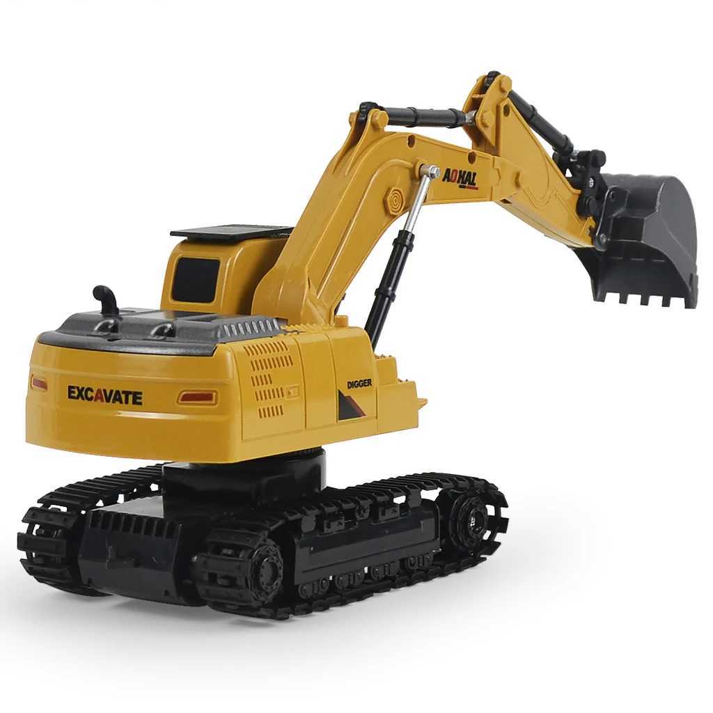 Electric/RC Car RC excavator bulldozer toy 1/20 6CH remote control car construction truck engineering vehicle crawling dump truck childrens light musicL2404