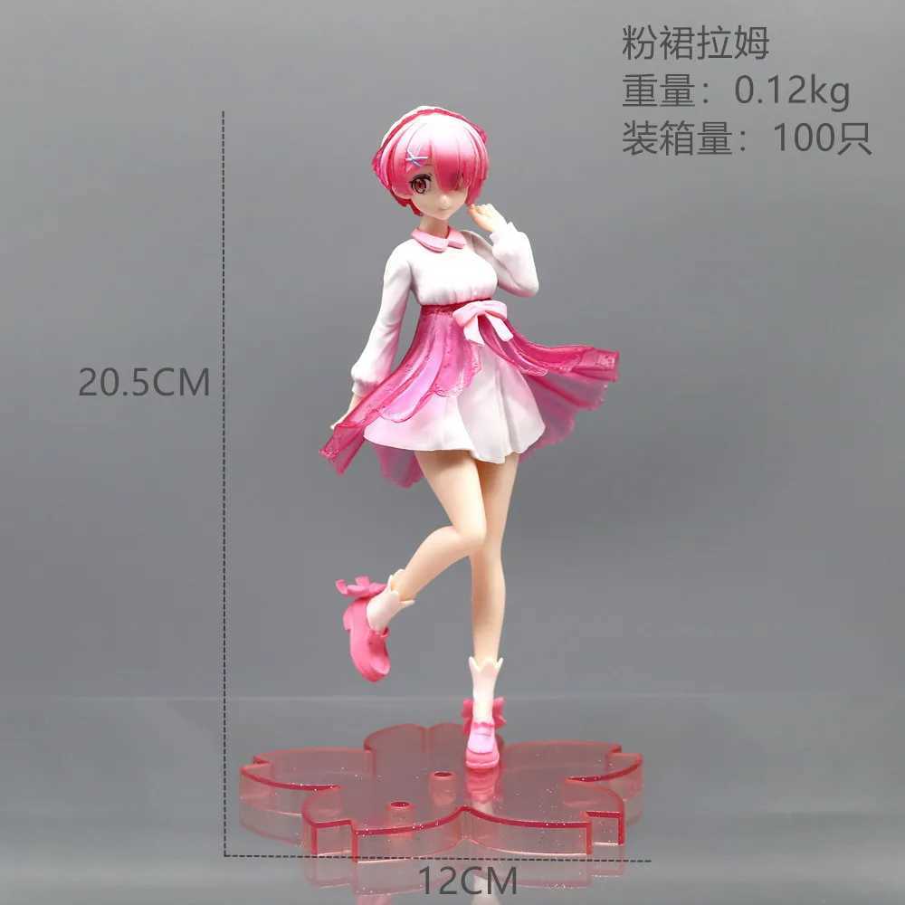 Anime Manga Re Living in a Different World From Zero Character Rem Ram Transparent Part Nighttime Fluorescent Action Character Toy GiftsL2404