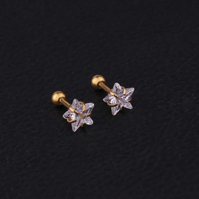 Stud Helix Piercing Star Earrings Women Trend 2023 Zircon Lob Rook Piercing Tragus Daith Brosket Ear smycken Body Accessories D240426