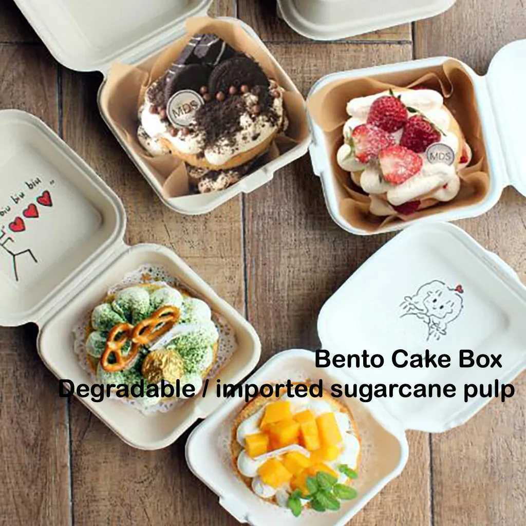 Bento Boxes Instant Lunch Box Wegwerp Hamburger Sushi Snack Baked Cake Microwave Home Portable 10 Packs Q240427