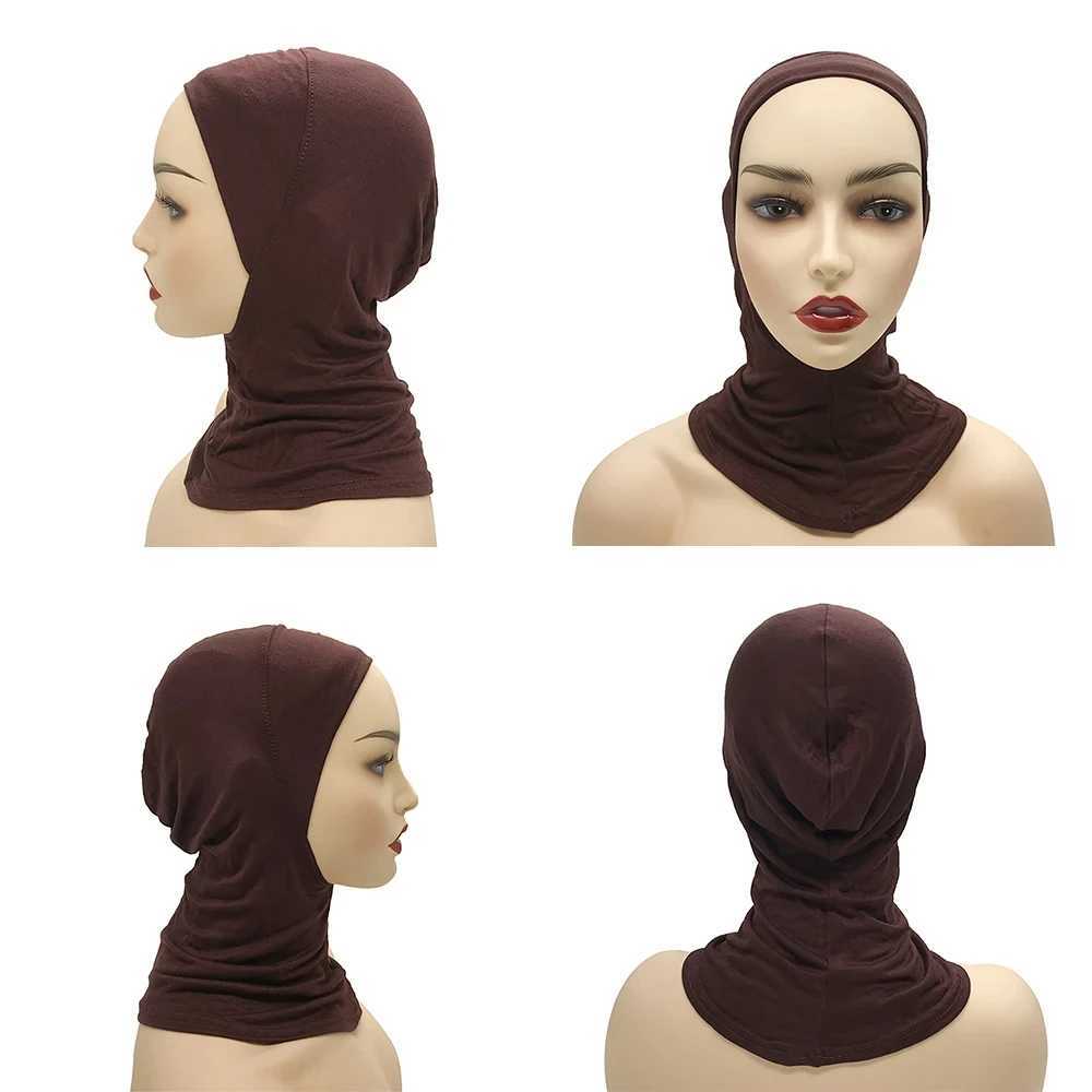 Bandanas Durag Ramadan muslimska kvinnors huvudduk Veil Turbo Fashion Islamic Inner Hat Turkish Jersey Lower Hat Womens Headscarf 240426