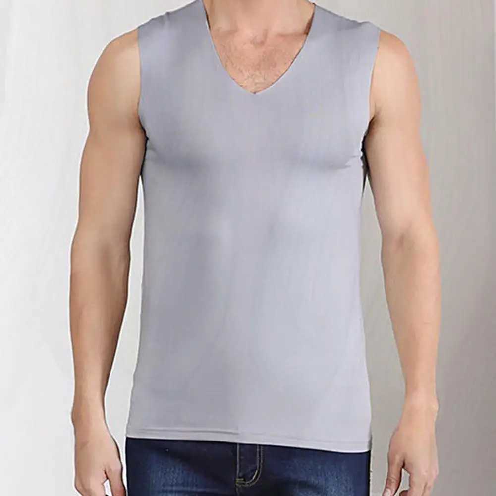 Herren Tatops M-5xl Herren Sommer lässig Tatop ärmellose V-Ausschnitt Silk Tatop T-Shirt Tatop Atmungsaktives Sport Bra Gymnastik Running Tatopl2404