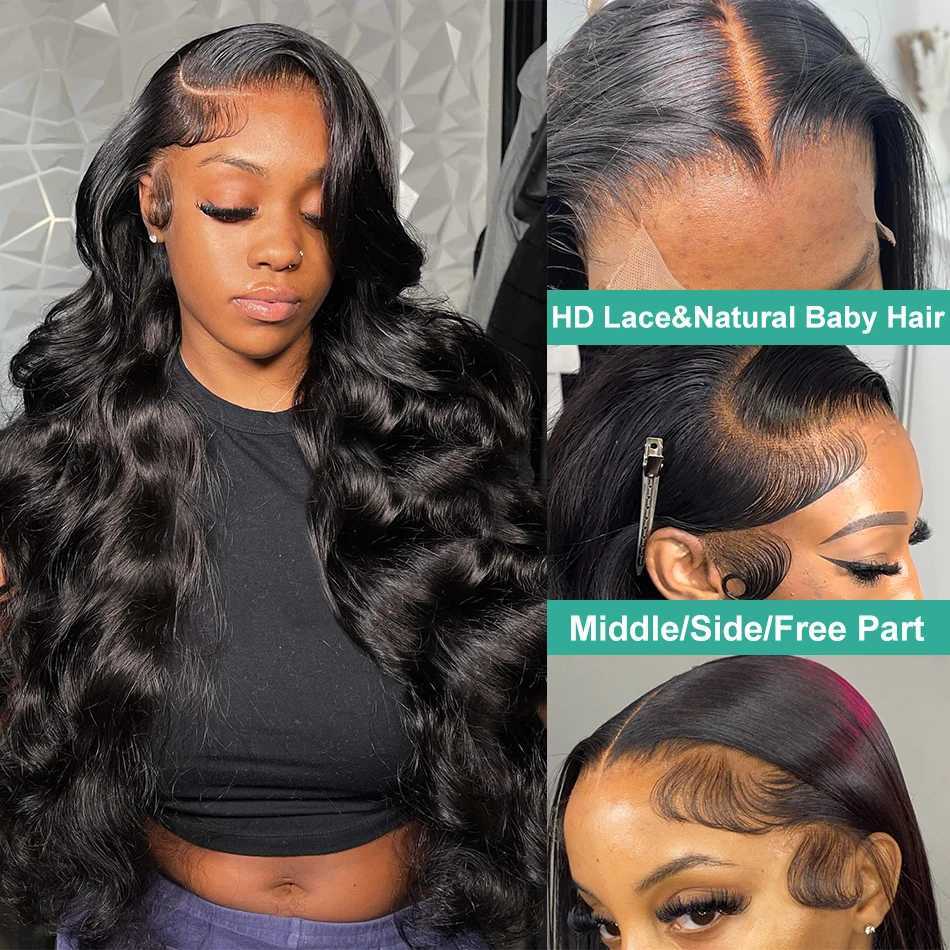 Synthetic Wigs Meodi Body Wave 13x6 HD Lace Front Wig Human Hair 30 40 inches 13x4 Brazilian Pre shedding Womens 360 Q240427