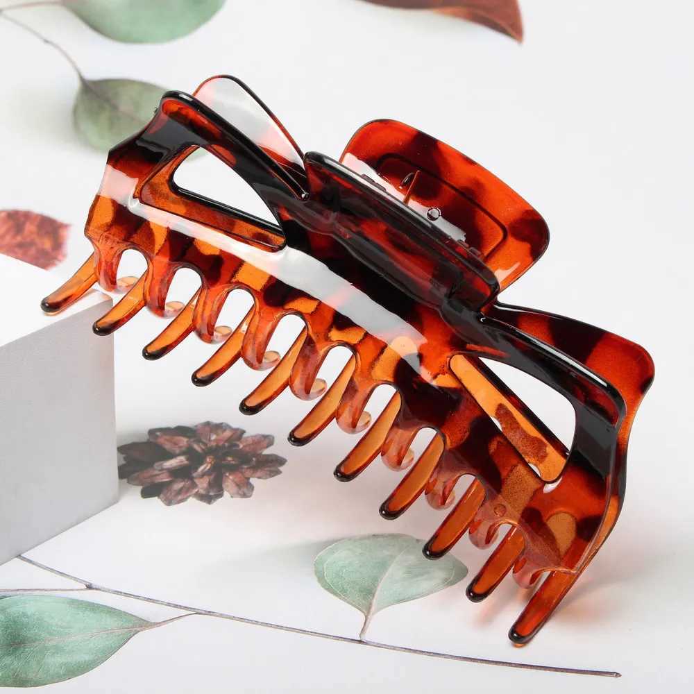 Haarklammern Barrettes 5,5 Zoll großer Haarclip elegante Plastikschildpattbewohner Frauen