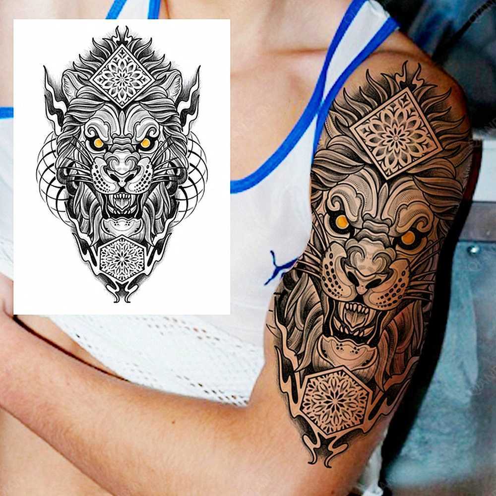 Q3ig tatoeage overdracht 100 stuk groothandel waterdichte tijdelijke tattoo sticker tijger schedel schedel slang bloem body arm mandala cool mouw man vrouwen 240427