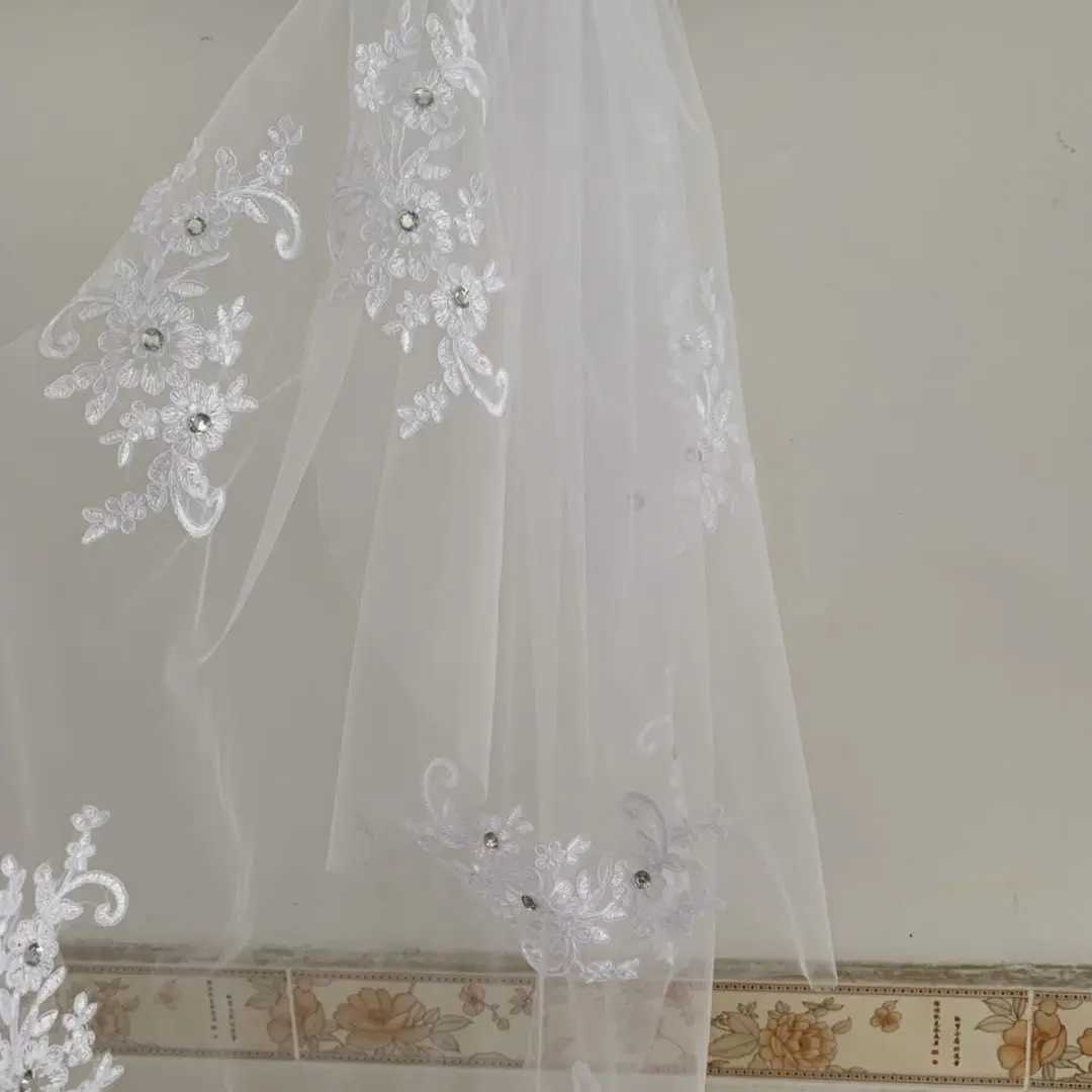 Bijoux de cheveux de mariage Soft Tulle 1T Veilbridal Veil court Veaux Bridal White Ivory Wedding 2024