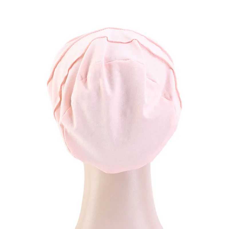 Bandanas Durag 2022 Nouveau bandeau musulman Elastic Cotton Band Couleur Couleur des femmes Chaussade chaude Bandeau Bandau de bande Inner Chapeau chimique Chapeau chimique 240426