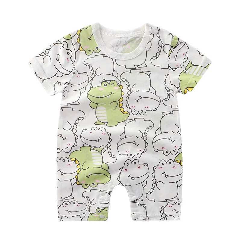 Rompers Nuovi abbigliamento bambini bambino e ragazze in cotone puro morbido comodo cartone animato a maniche corta a maniche corta tuta neonato regalo neonato24f