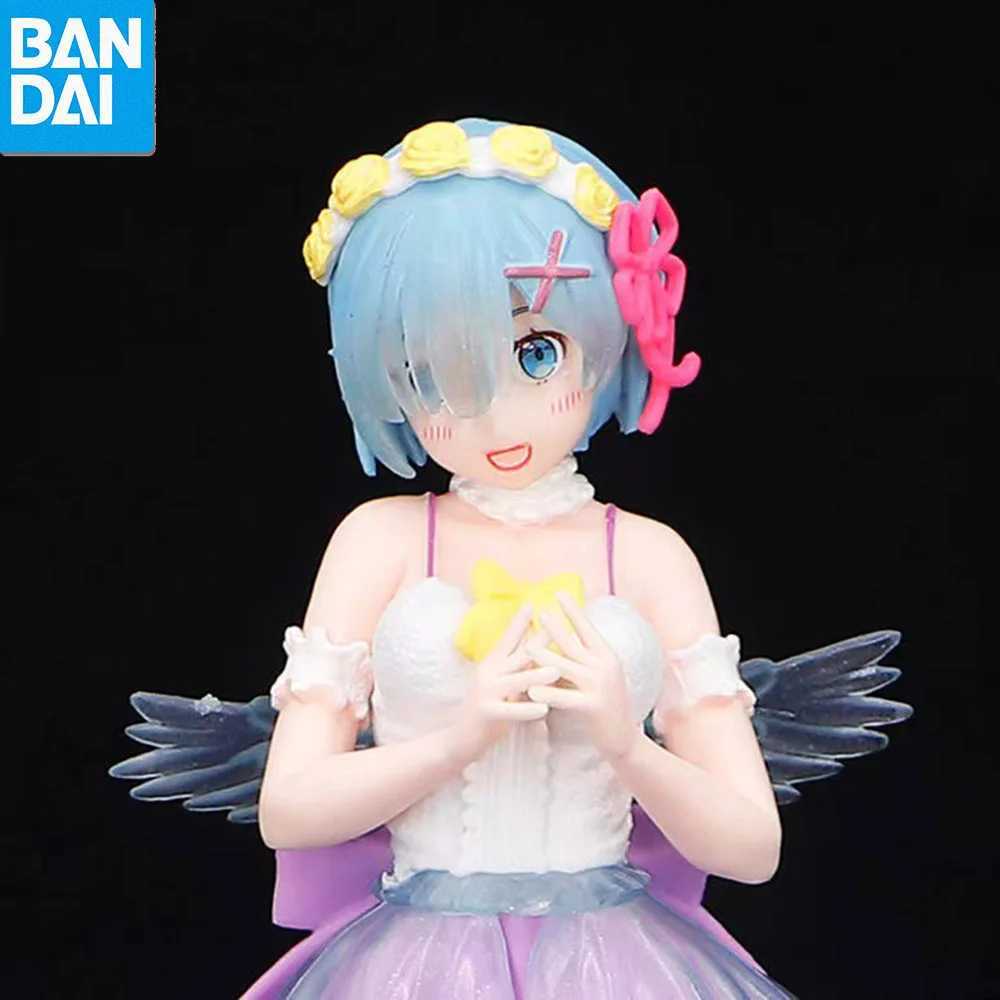 Anime Manga Living in a World Different from Zero 19CM Kawaii Angel Rem Purple Skin Model Animation Character PVC Doll Series Childrens ToysL2404