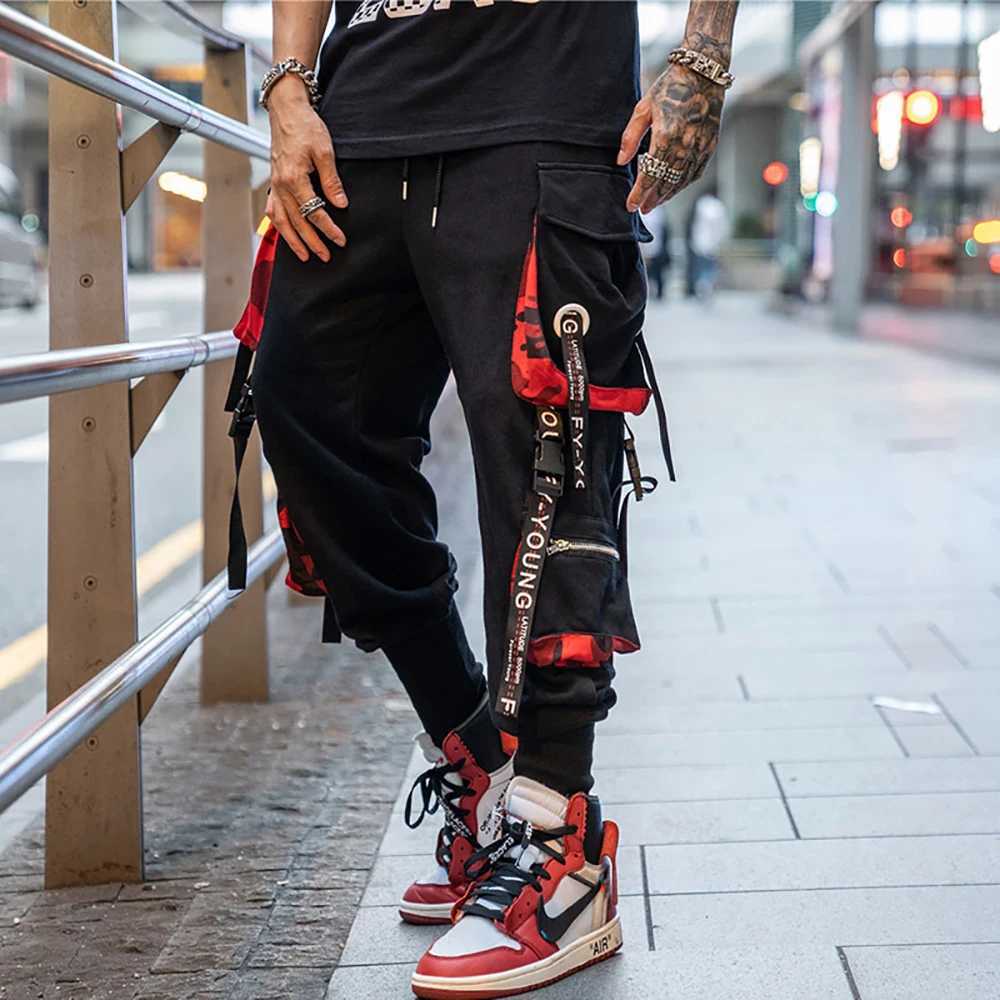 Herenbroek Heren Commodity Pants Casual hiphop Hop Color Pockets Heren Lange broek Street Kleding Ribbon Techwear Sportpantl2404